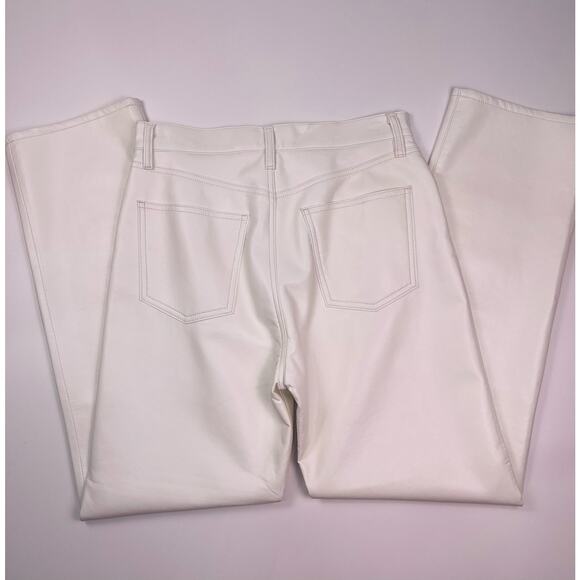 AGOLDE White Recycled Leather Straight Leg Pants Size 28 - Picture 1 of 9